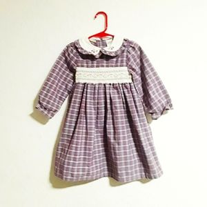 Vintage Purple Smocked Easter Dress